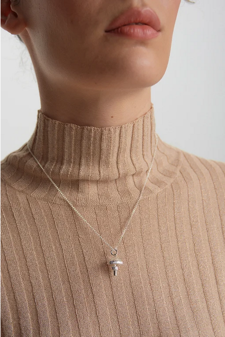 Karen Walker Sterling Silver Mushroom Necklace