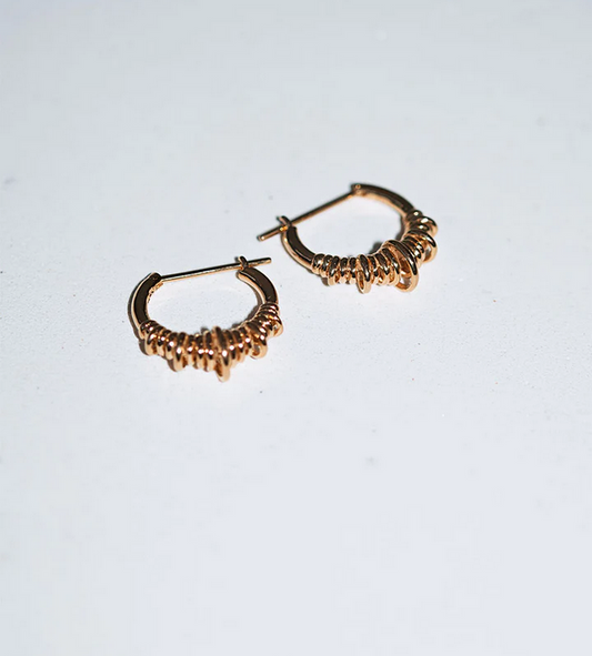 Meadowlark Gold Plated Small Revival Hoop Earrings Small