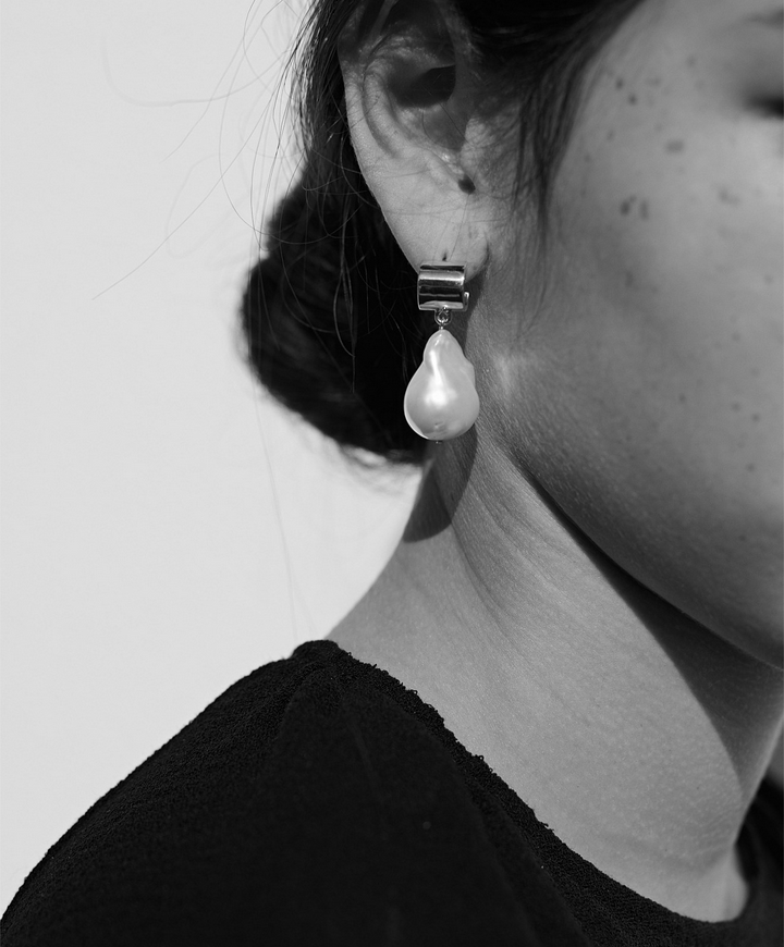 Meadowlark Sterling Silver Cuff Pearl Drop Earrings