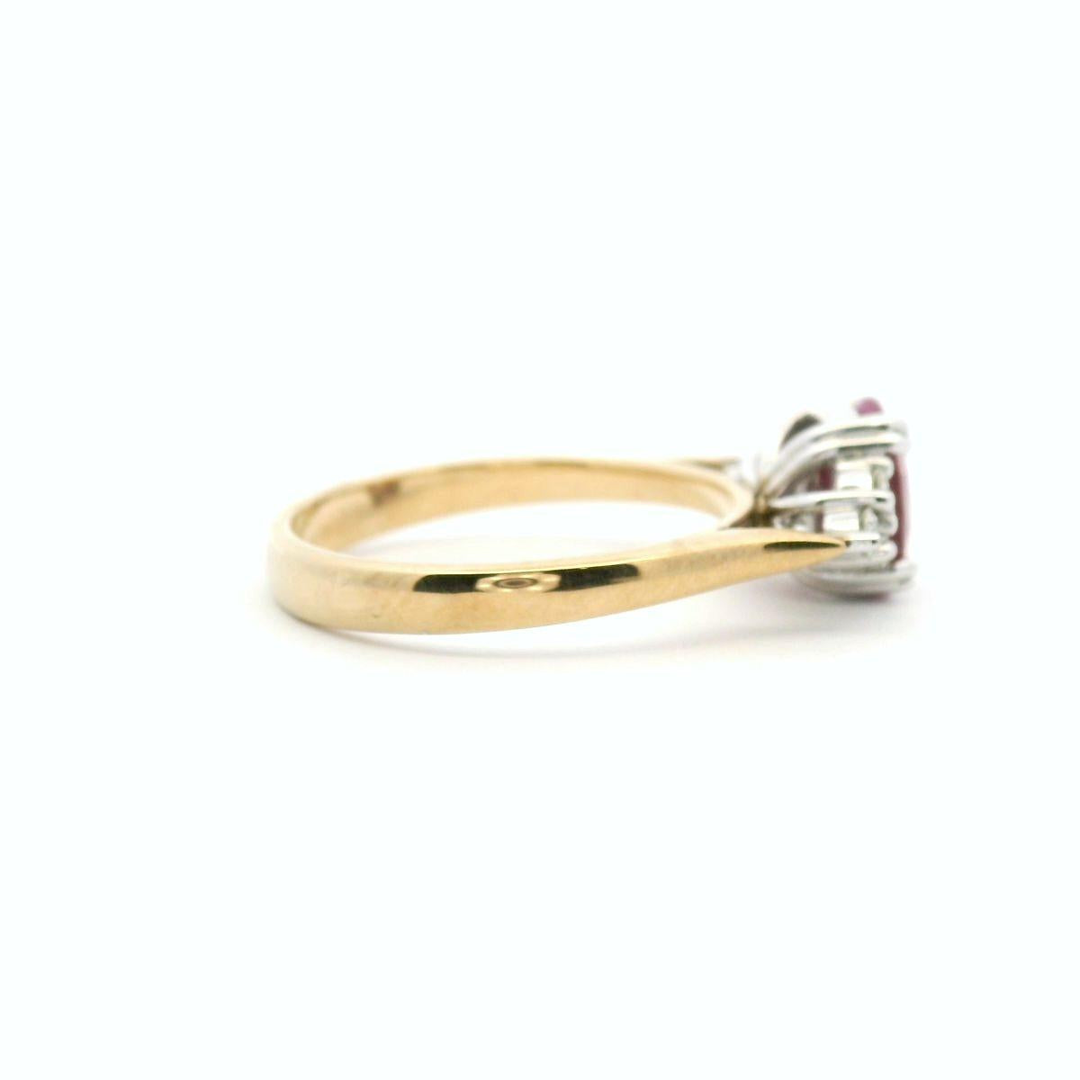 Ruby & Diamond 9k Yellow Gold Ring