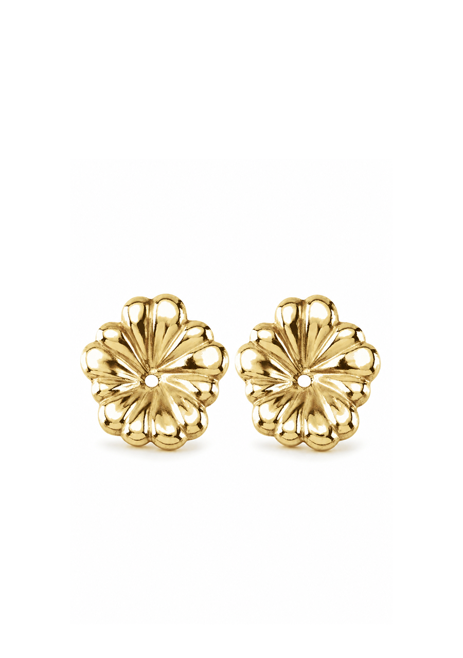 14ct Yellow Gold Floral Inspired Earring Jackets