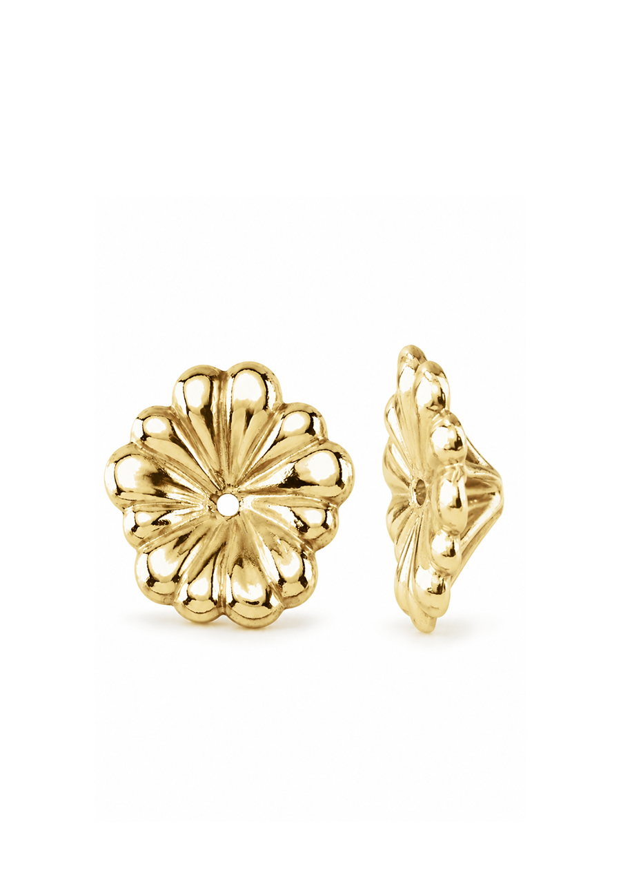 14ct Yellow Gold Floral Inspired Earring Jackets