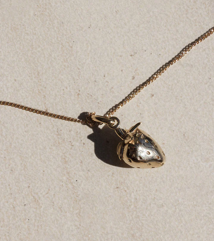 Meadowlark Gold Plated Strawberry Necklace