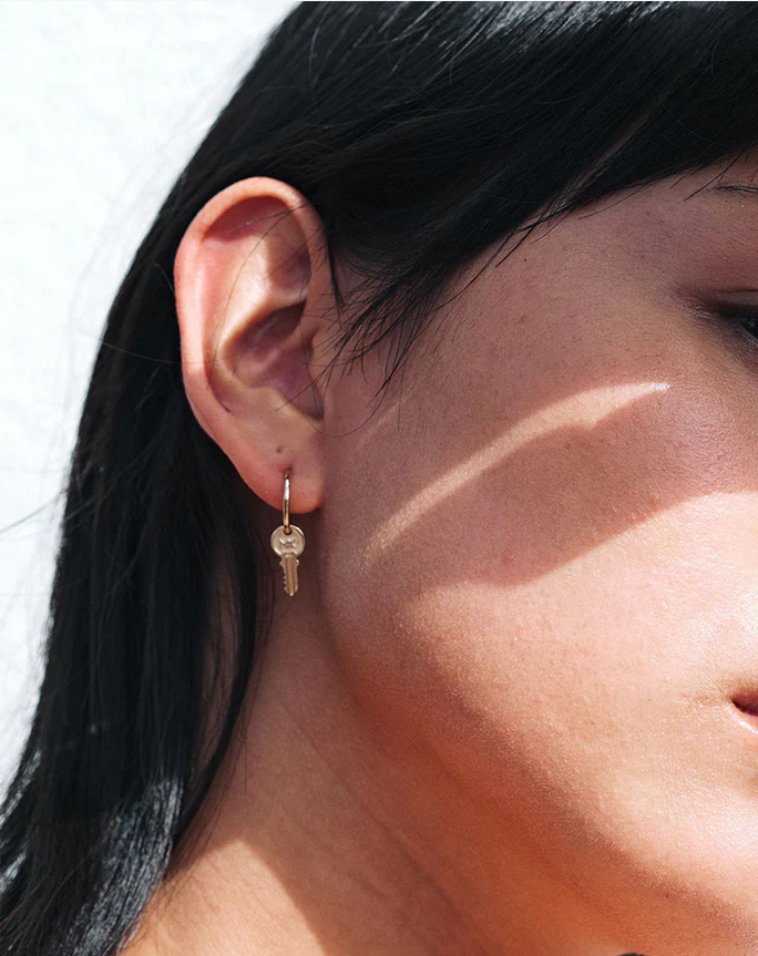 Meadowlark Gold Plated Key Signature Hoops