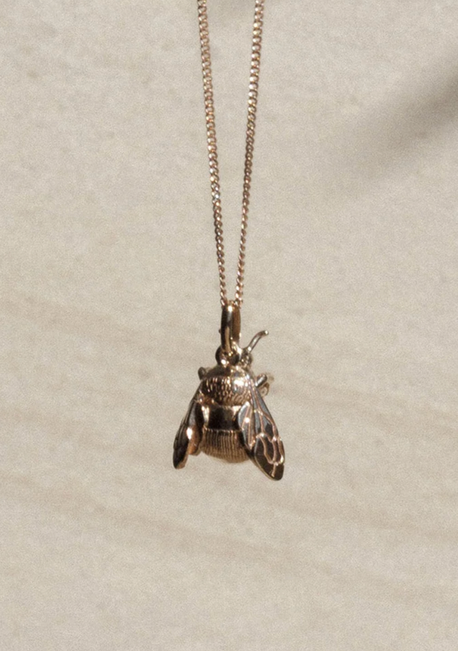Meadowlark Gold Plated Bee Charm Necklace 50cm