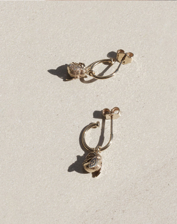 Meadowlark Gold Plated Bee Signature Hoops