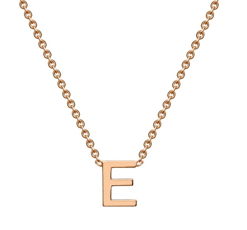 9ct Rose Gold Initial E Necklace