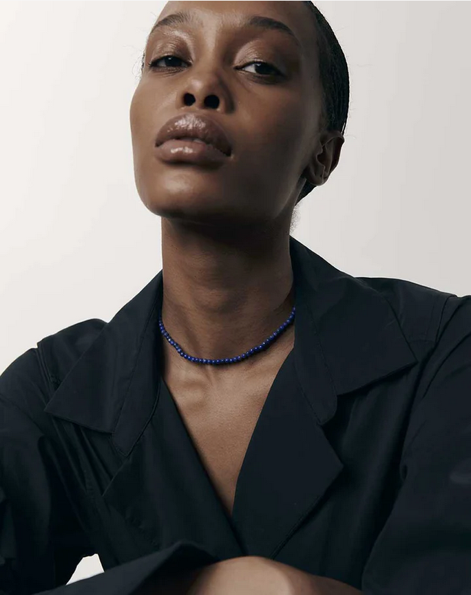 Meadowlark Sterling Silver Micro Lapis Necklace