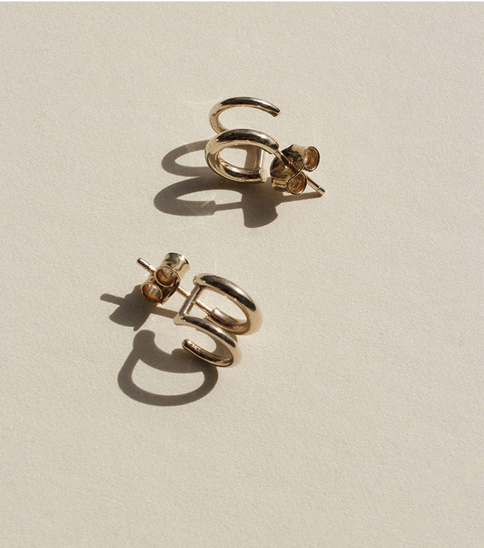 Meadowlark Gold Plated Hera Double Hoops