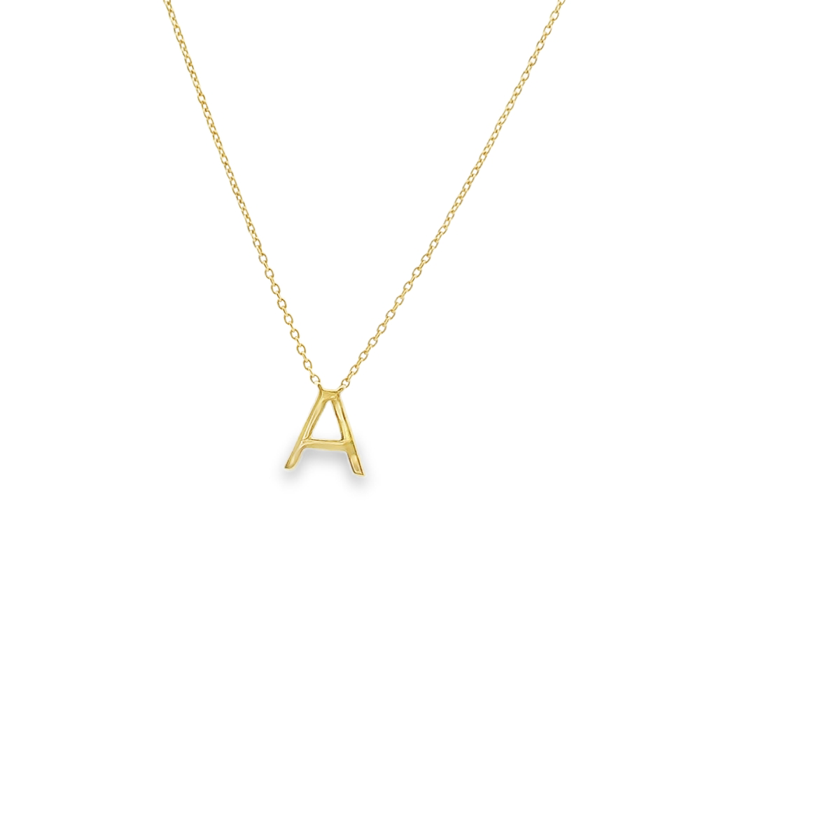 Diamond Initial 'A' 0.06ct Pendant 9ct Yellow Gold Necklace