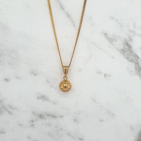 9ct Yellow Gold 8mm Full Ball Pendant ONLY
