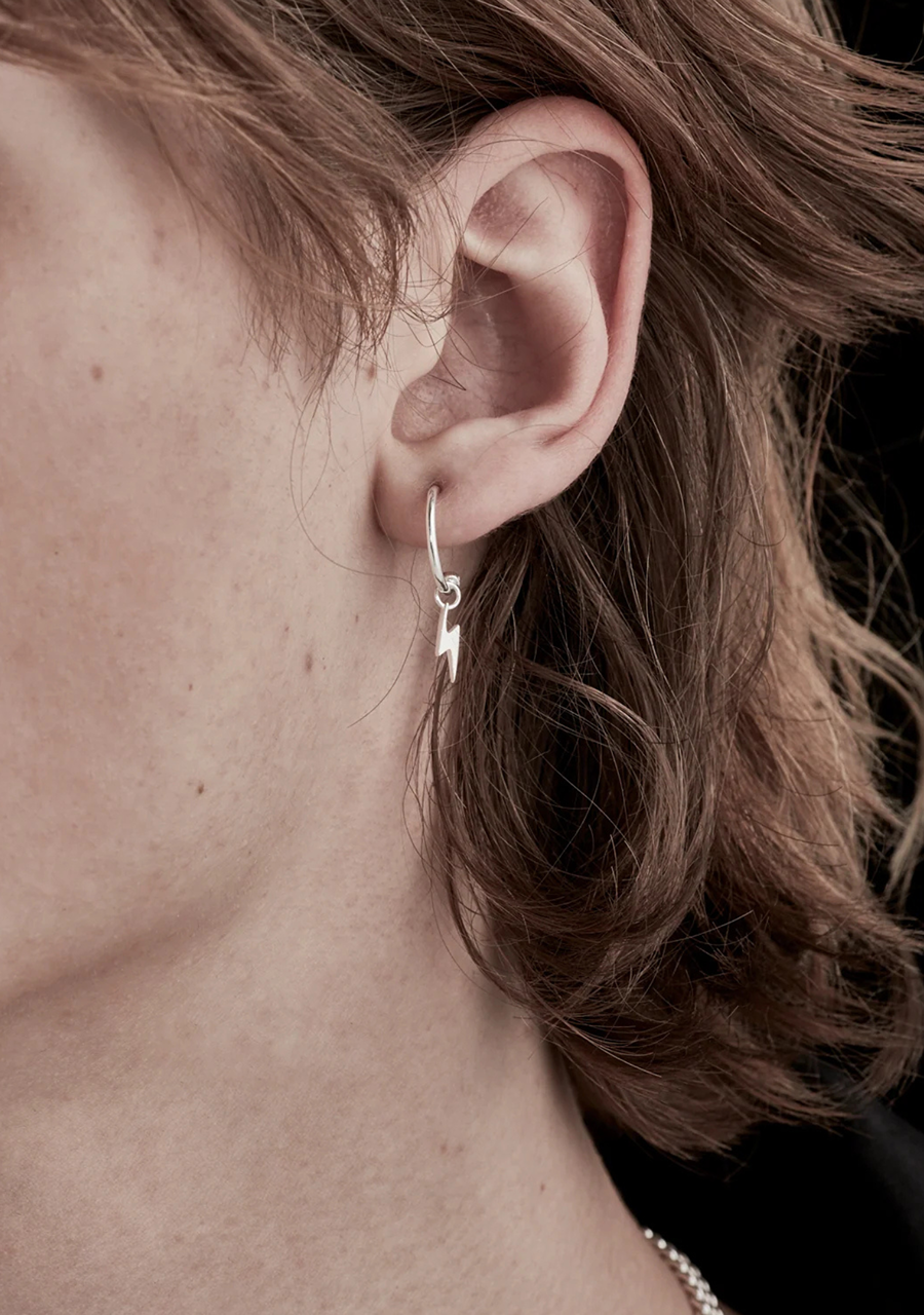 Stolen Girlfriends Club Sterling Silver Bolt Anchor Sleeper Earrings