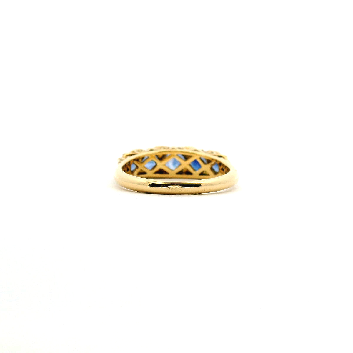 Sapphire & Diamond 18ct Yellow Gold Bridge Set Ring
