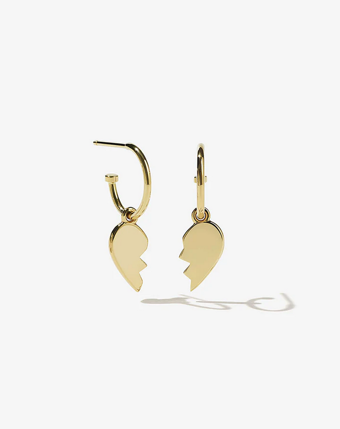 Meadowlark Gold Plated Broken Heart Signature Hoops