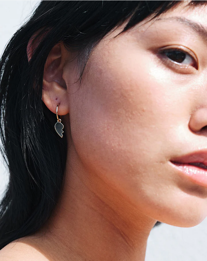 Meadowlark Gold Plated Broken Heart Signature Hoops