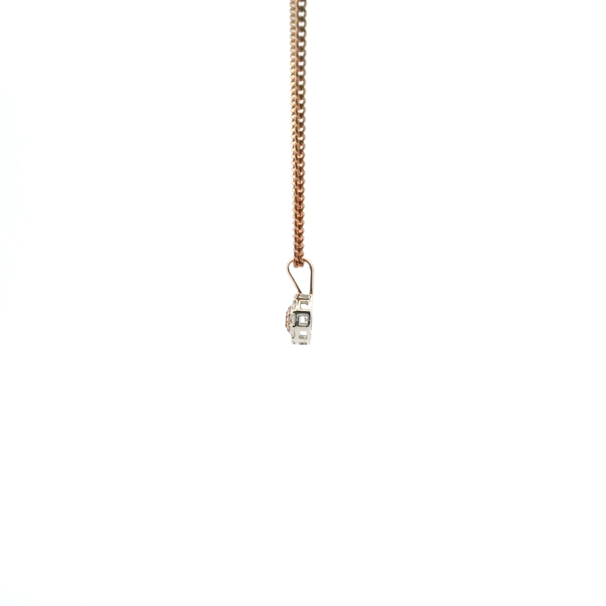 Pink Diamond & White Gold 9ct Rose & White Gold Cluster Pendant