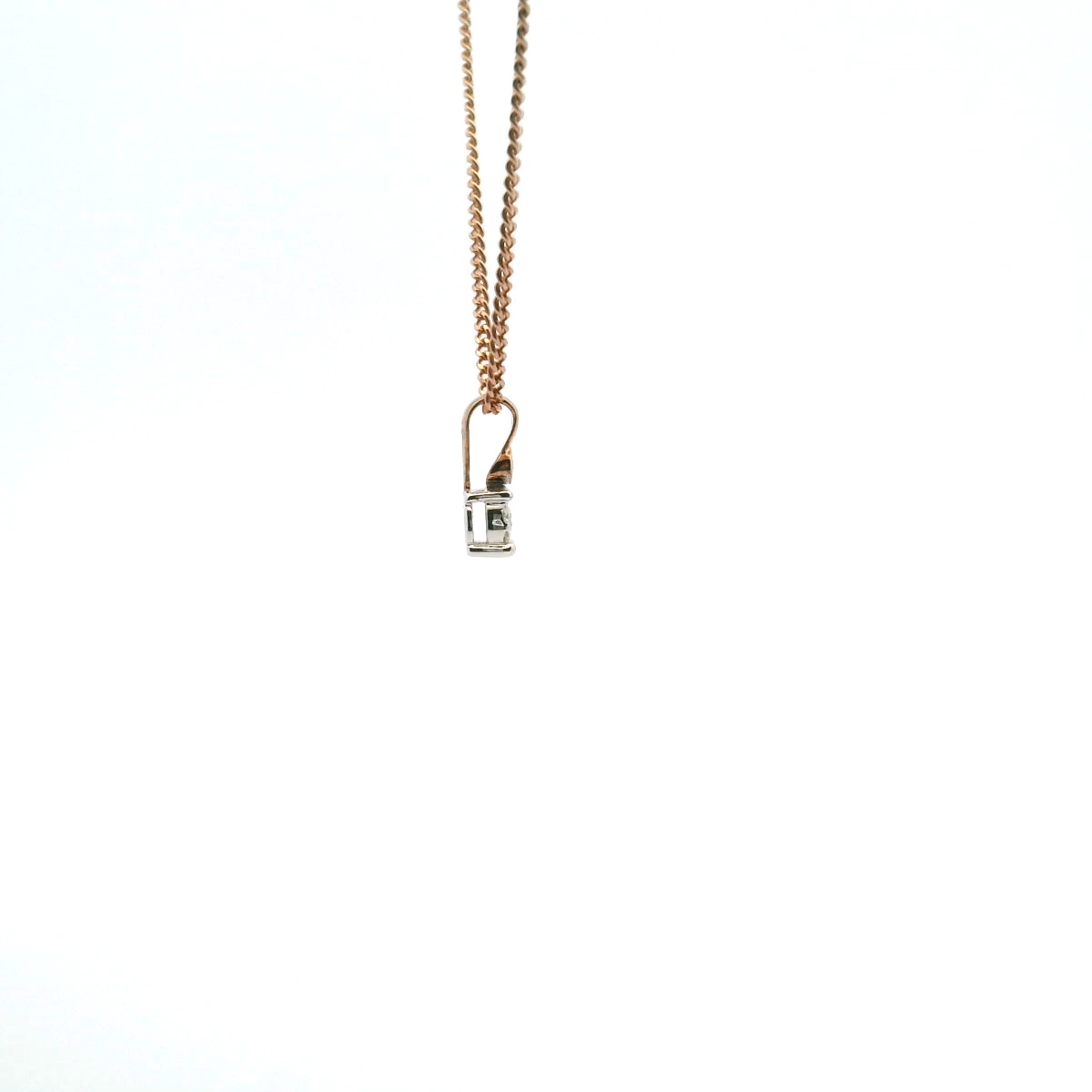 Pink Diamond - 9ct Rose Gold Pink Caviar and White Diamond Pendant