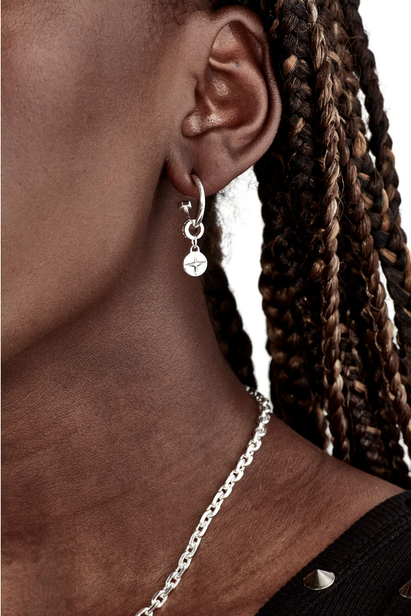 Stolen Girlfriends Club Sterling Silver Star Plate Anchor Sleeper Earrings