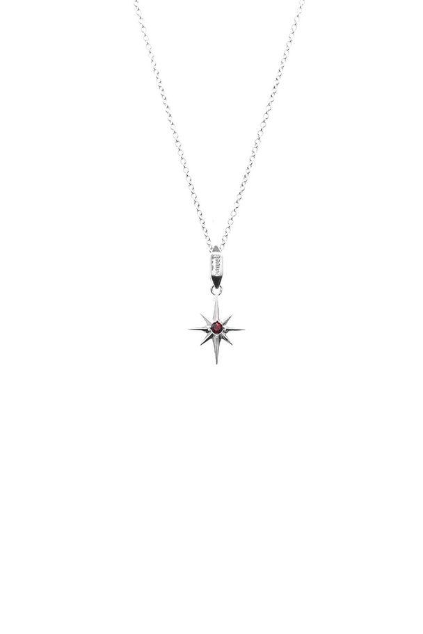 Stolen Girlfriends Club Sterling Silver Garnet Lucky Star Pendant Necklace
