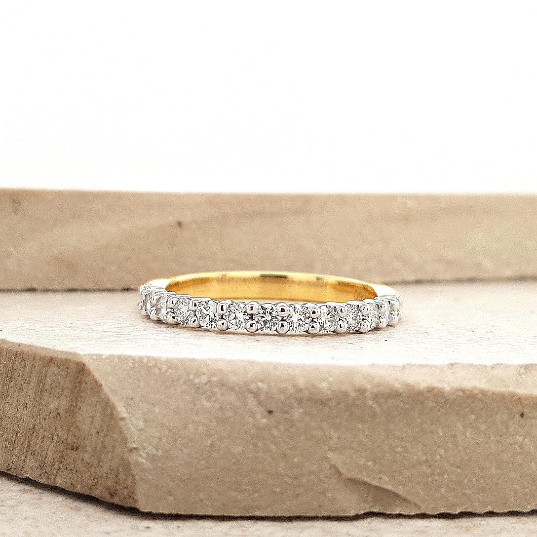 The Clea Setting 18ct Yellow & White Gold Diamond Claw Set Band