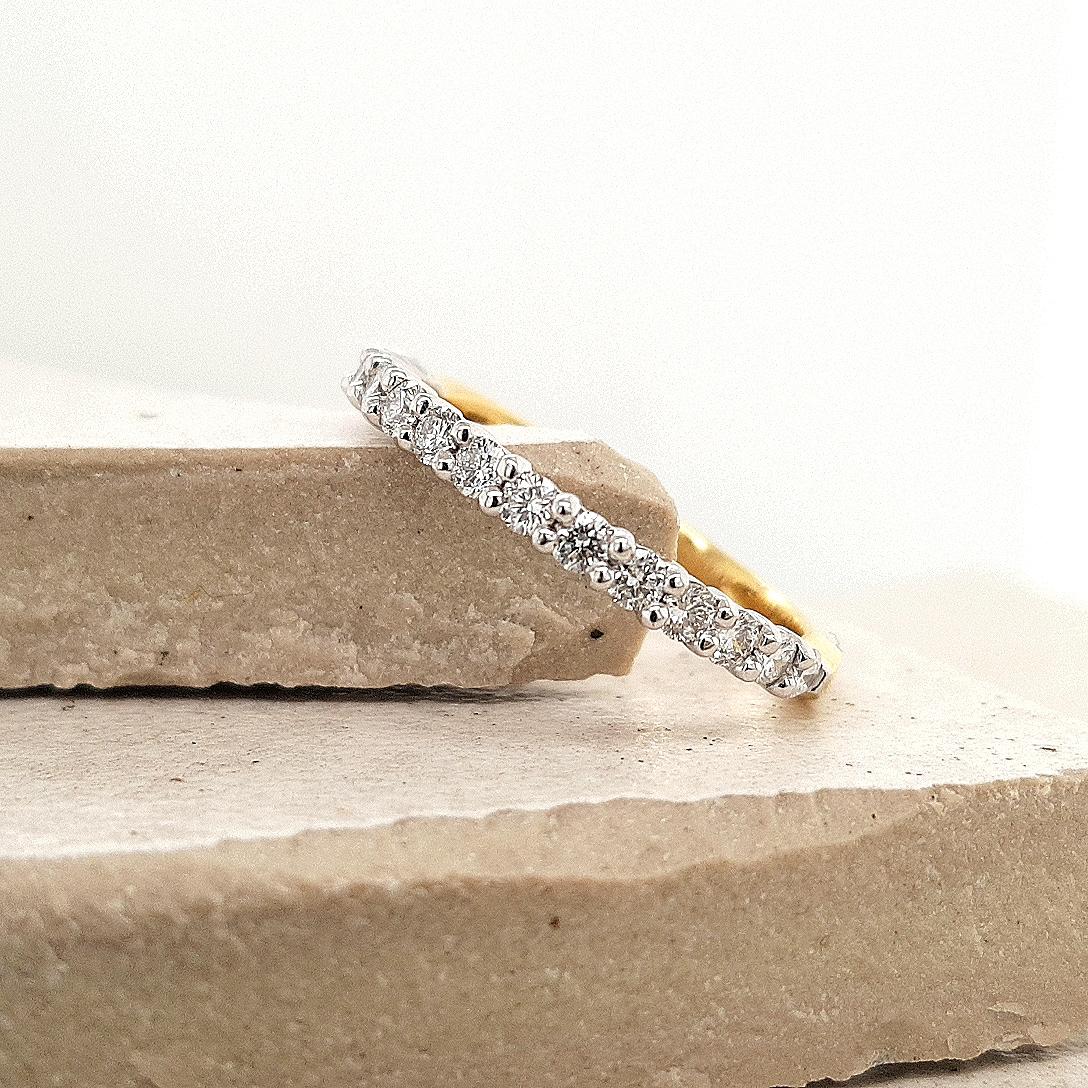 The Clea Setting 18ct Yellow & White Gold Diamond Claw Set Band