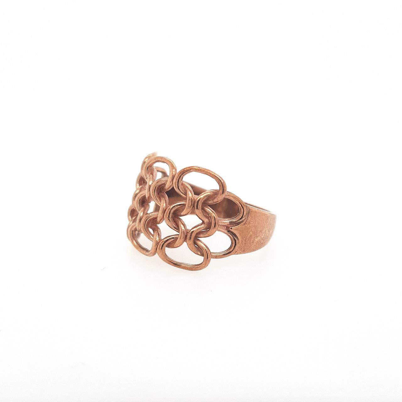 Estate 9ct Rose Gold Oval Linked Five Row Ring