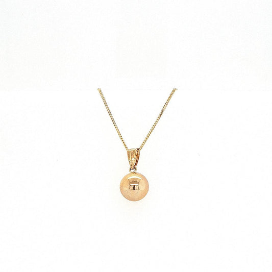 9ct Yellow Gold 9.5mm Full Ball Pendant ONLY