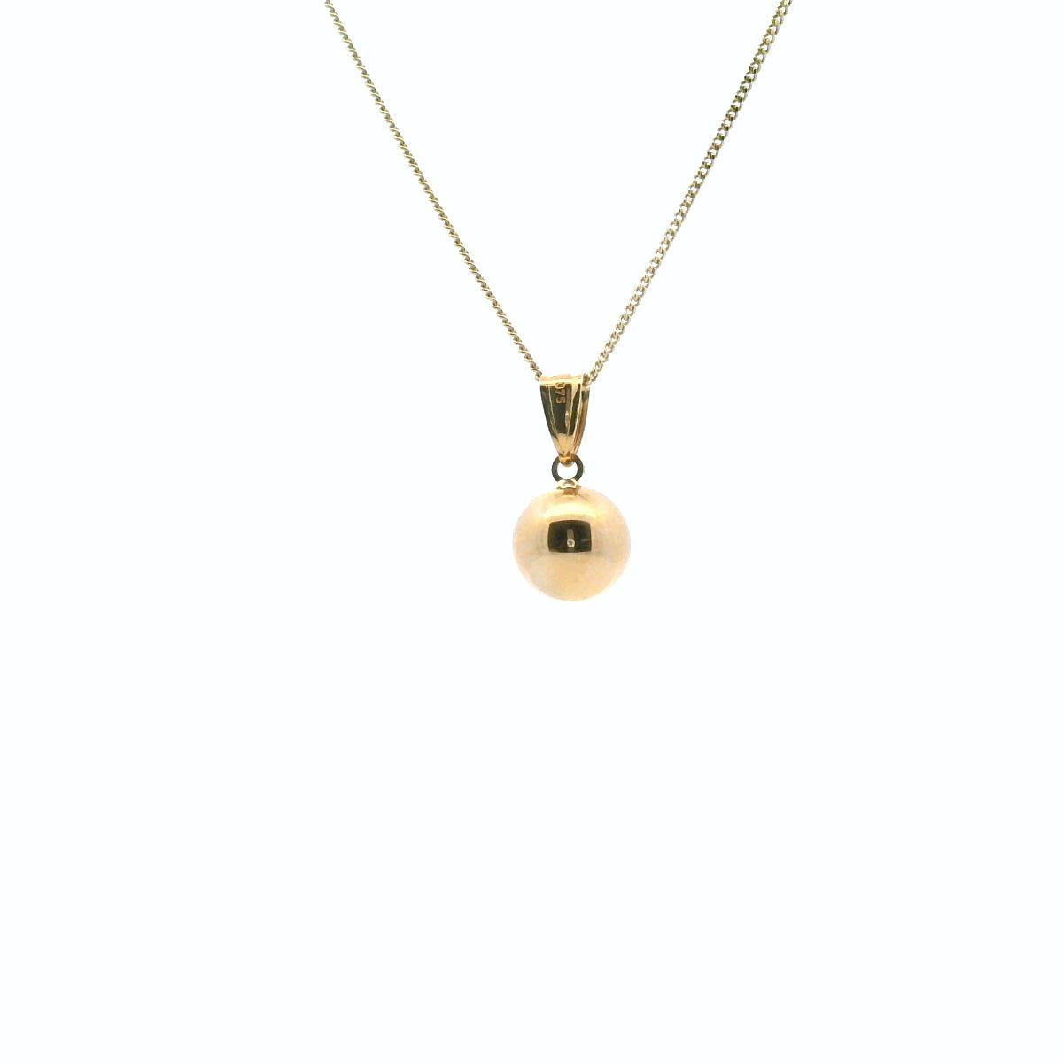 Full Ball Pendant in 9ct Yellow Gold