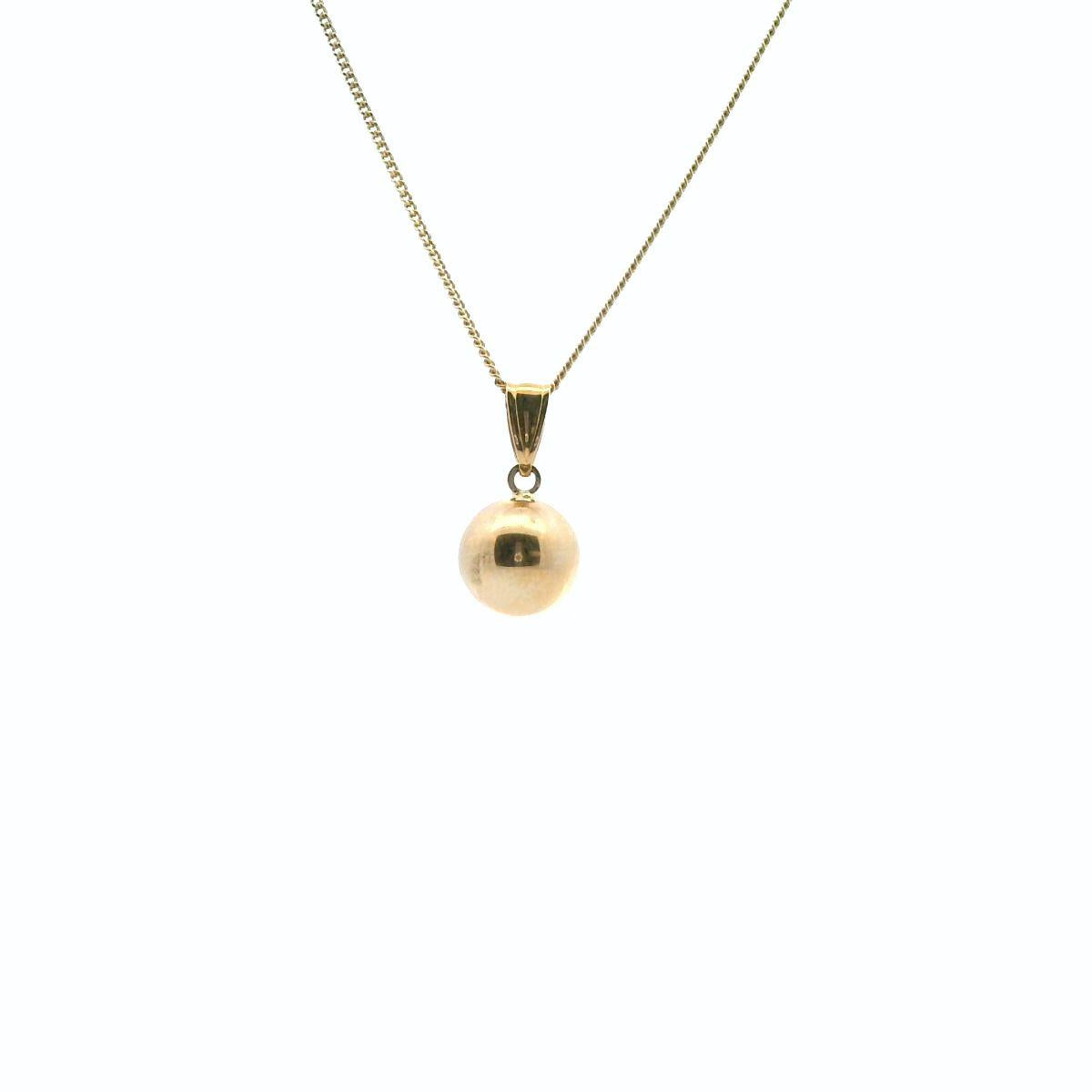 Full Ball Pendant in 9ct Yellow Gold