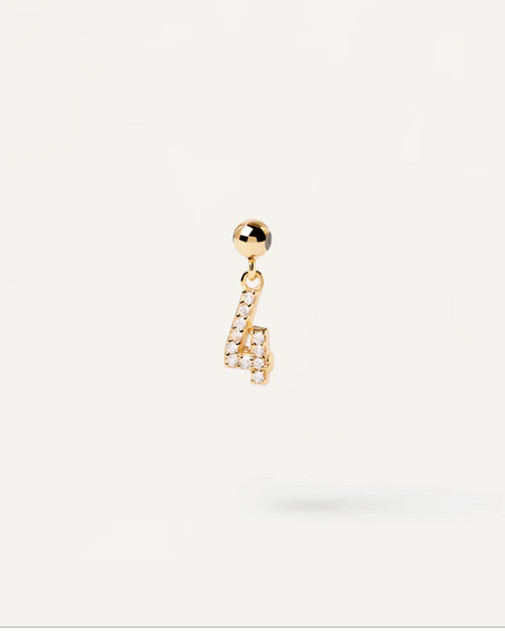 PD Paola 18ct Gold Plated Number 4 Charm