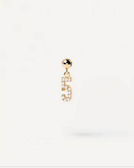 PD Paola 18ct Gold Plated Number 5 Charm