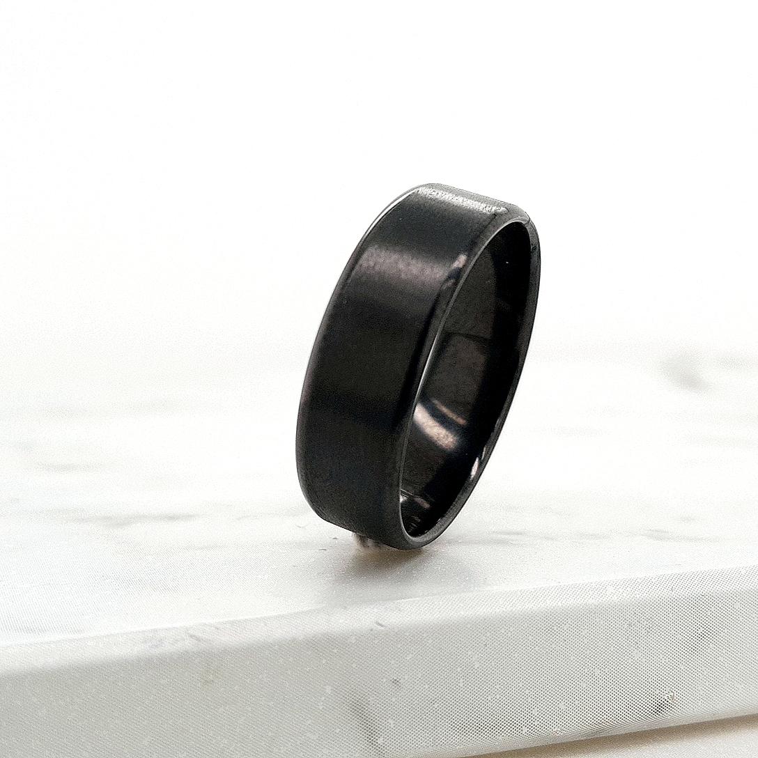 Gents Black Zirconium Sanded Band