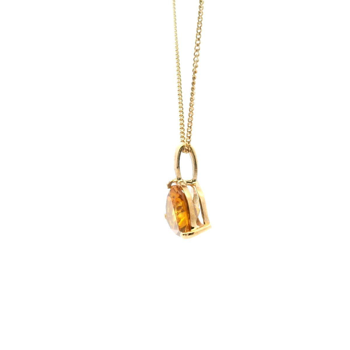 9ct Yellow Gold Heart Shape Citrine Pendant