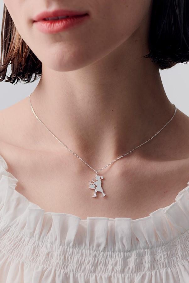 Karen Walker Sterling Silver Drummer Girl Pendant Necklace