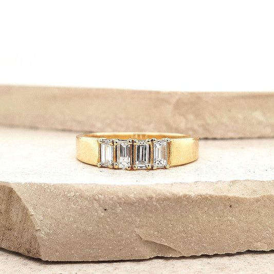 The Arlette Setting 9ct Yellow Gold Diamond Baguette Band Ring