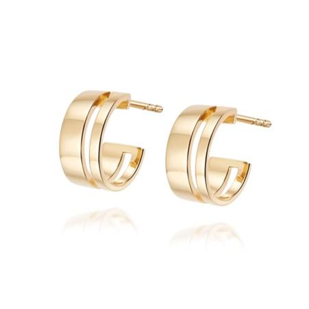 Daisy London 18ct Yellow Gold Plated Serena Hoop Stud Earrings