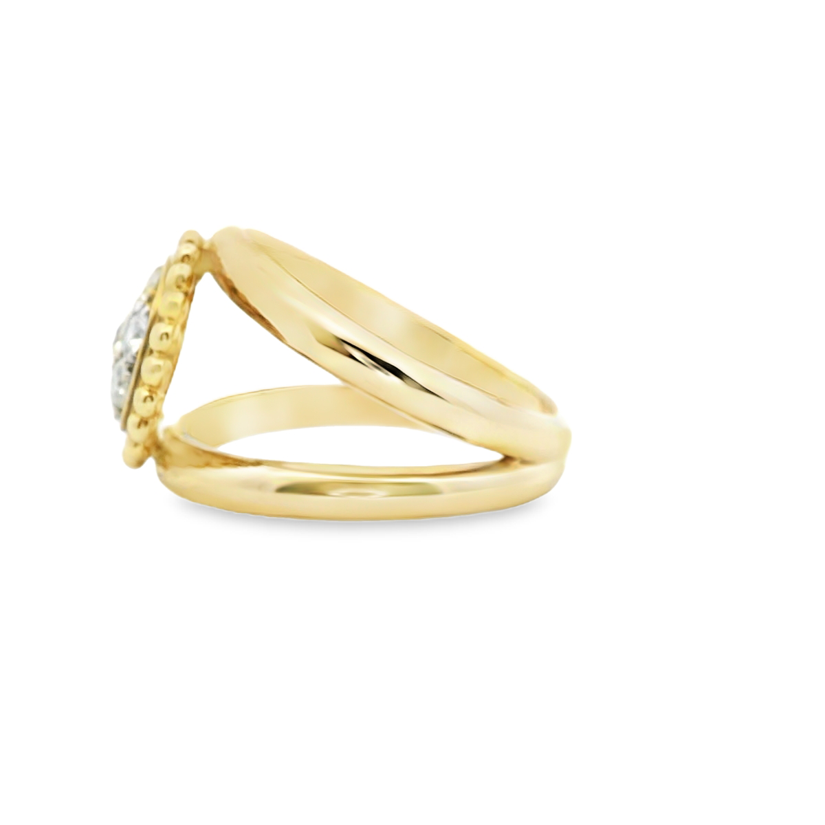 Diamond Cluster Split Band Ring in 9ct Yellow Gold