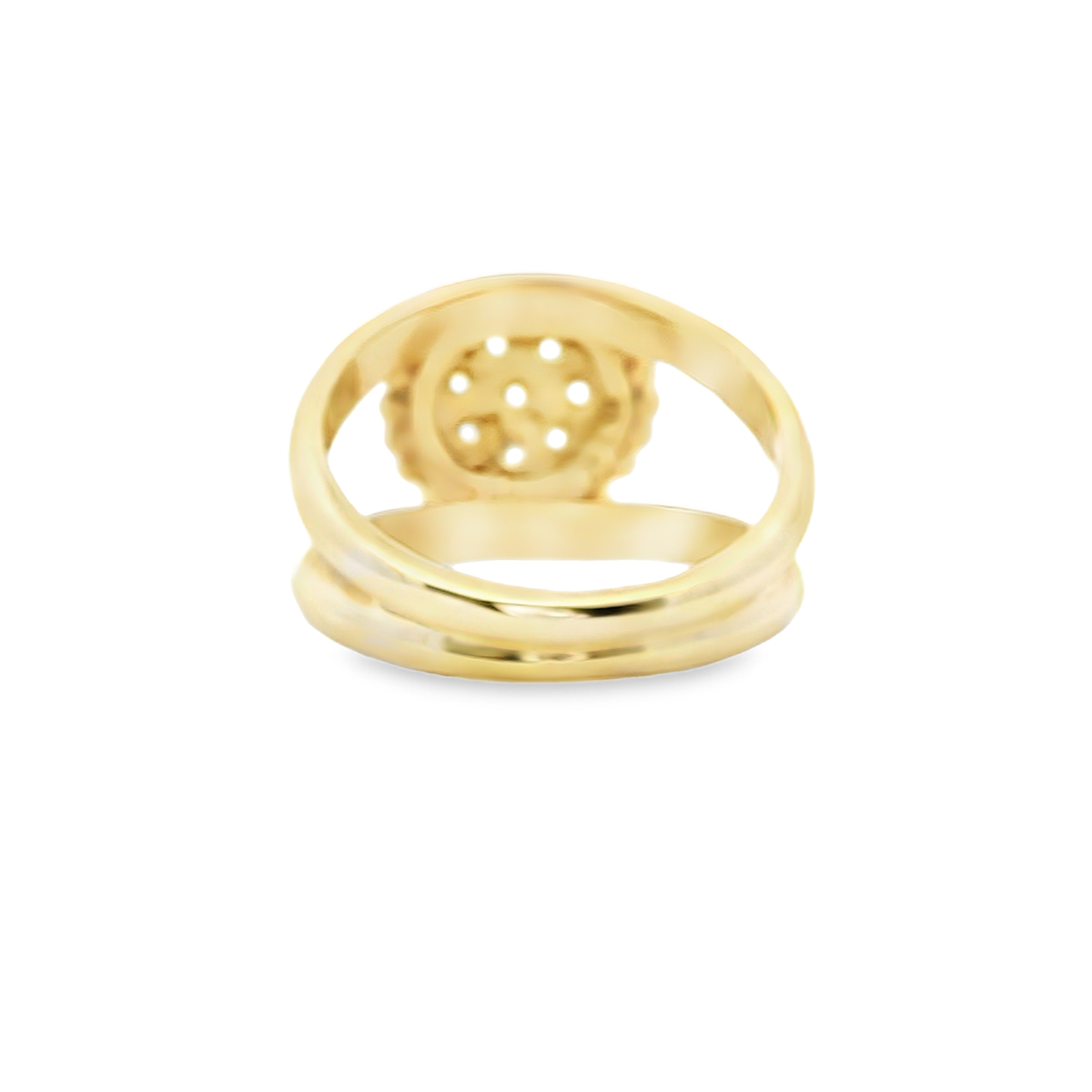 Diamond Cluster Split Band Ring in 9ct Yellow Gold