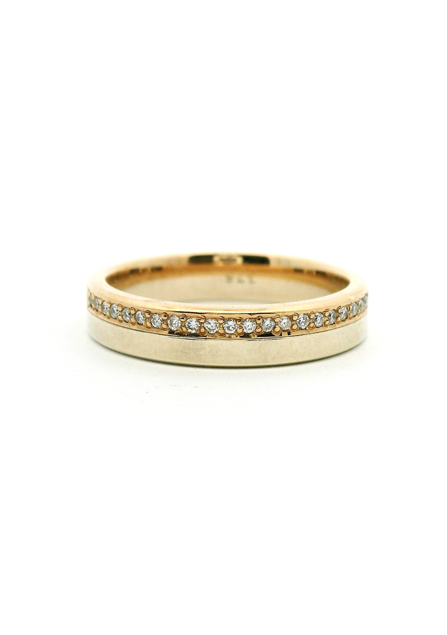 9ct Yellow & White Gold Diamond Band