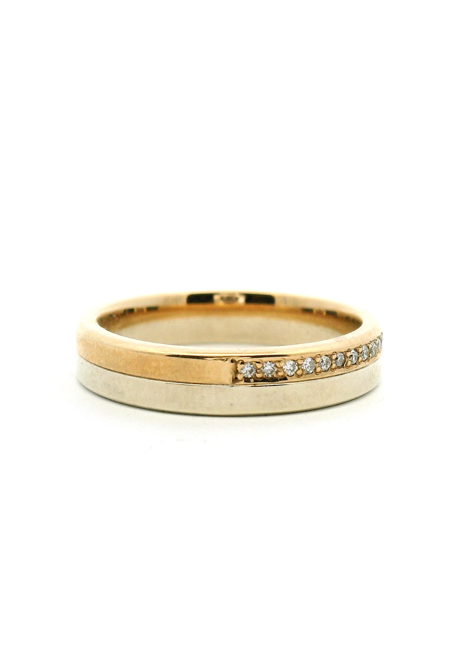 9ct Yellow & White Gold Diamond Band