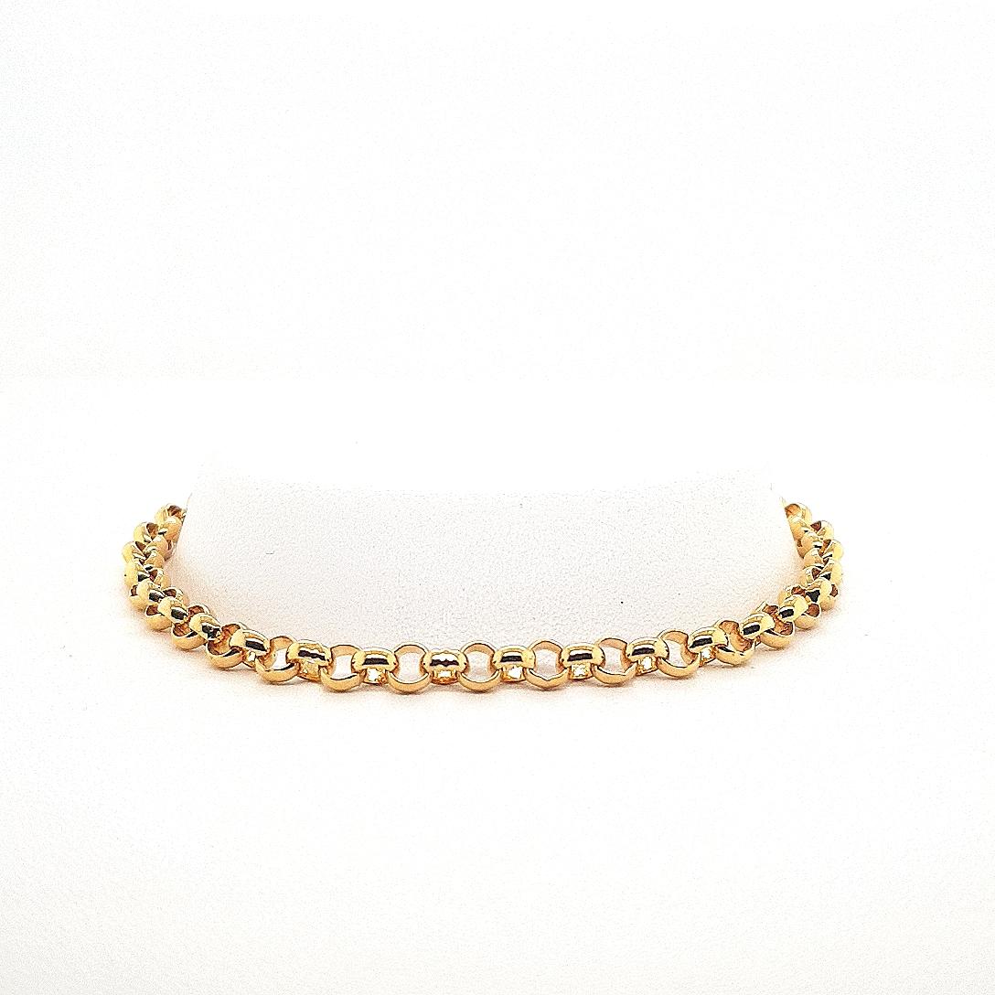 9ct Yellow Gold Round Belcher Chain Bracelet