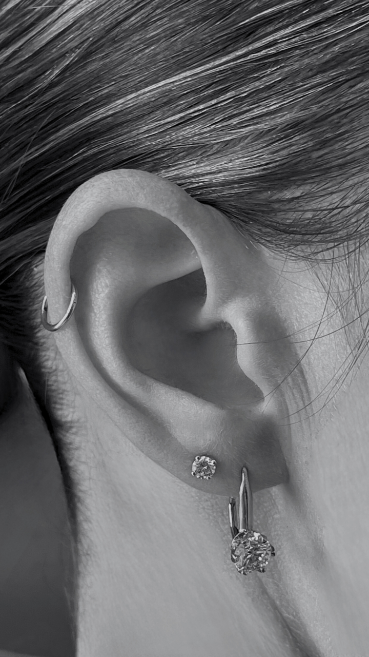 Laboratory Grown Diamond Stonz Slipper Earrings in 18ct Yellow Gold