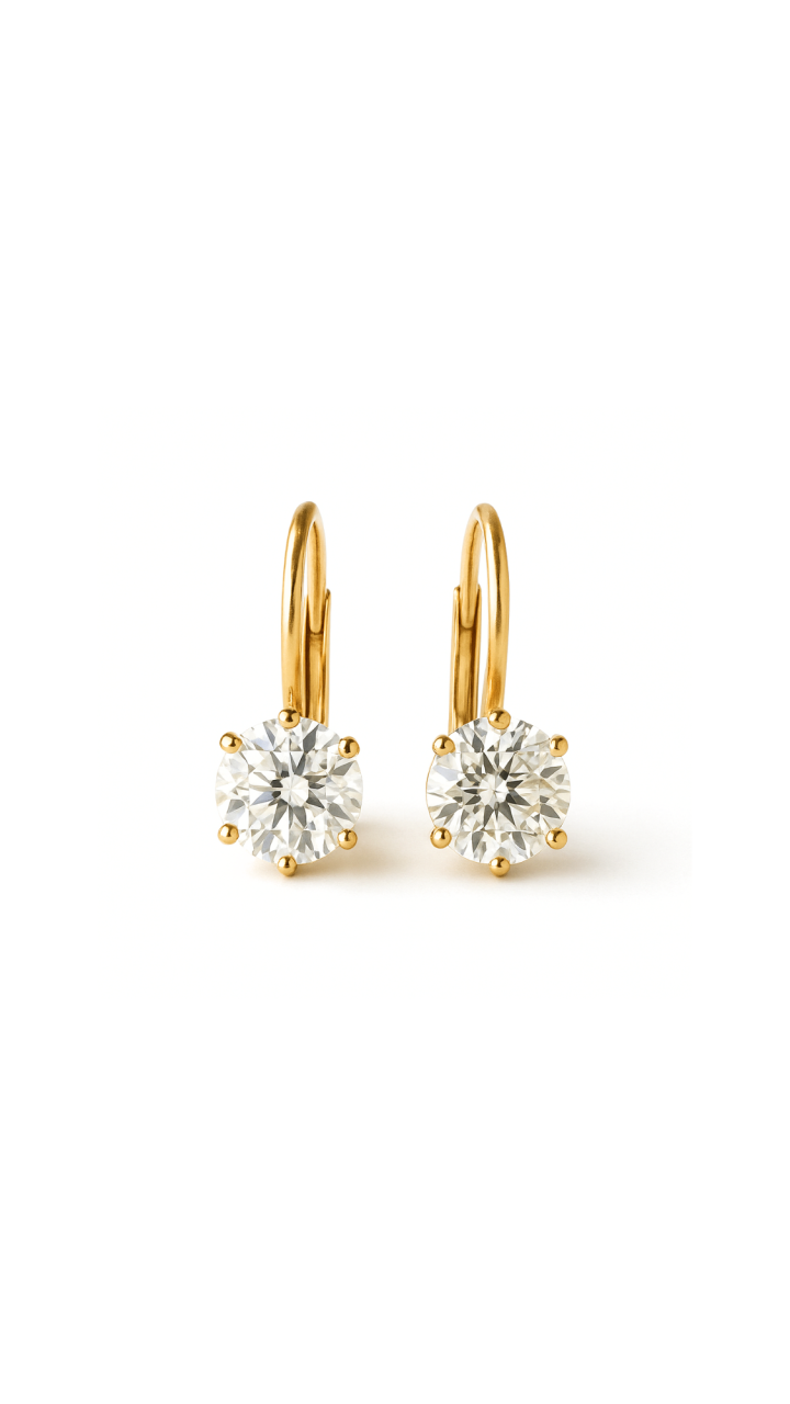 Laboratory Grown Diamond Stonz Slipper Earrings in 18ct Yellow Gold
