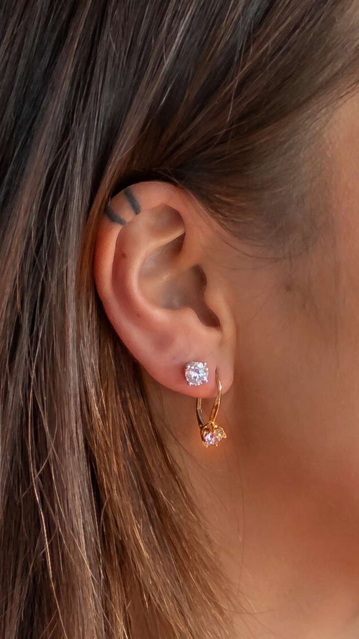 Laboratory Grown Diamond Stonz Slipper Earrings in 18ct Yellow Gold