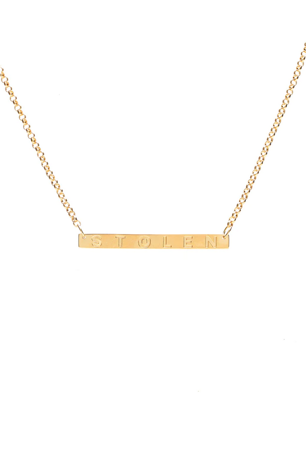 Stolen Girlfriends Club 18ct Yellow Gold Plated Stolen Plank Necklace