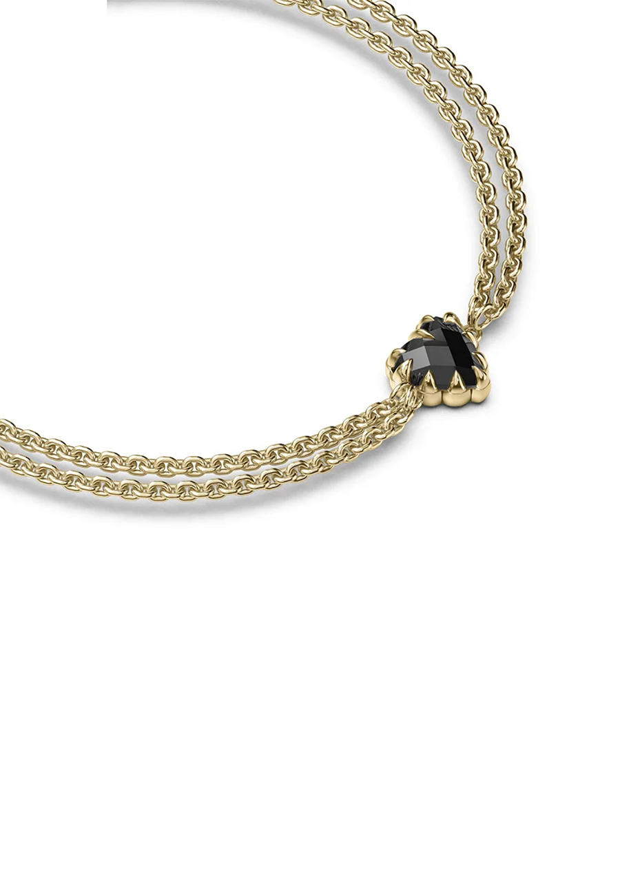 Stolen Girlfriends Club 18ct Yellow Gold Plated Love Claw Bracelet with Onyx