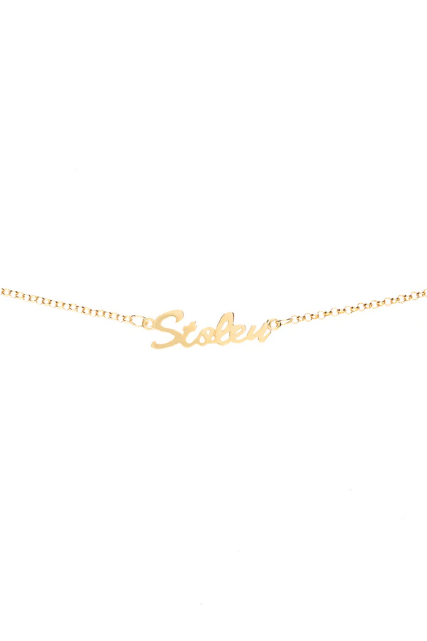 Stolen Girlfriends Club 18ct Yellow Gold Plated Stolen Script Bracelet
