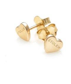 Stolen Girlfriends Club 18ct Yellow Gold Plated Stolen Heart Stud Earrings