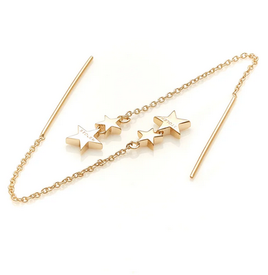 Stolen Girlfriends Club 18ct Yellow Gold Plated Falling Stolen Star Thread Earrings