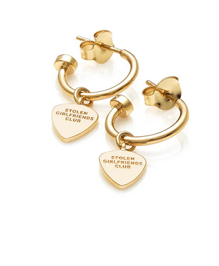 Stolen Girlfriends Club 18ct Yellow Gold Plated Guitar Pic Anchor Sleeper Earrings